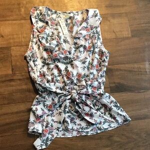 2/$18, 3/$27 Max Studio floral blouse tie belt NWT